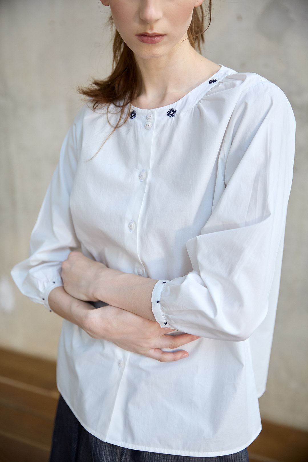 ASHLEY Bluse mit Bestickung