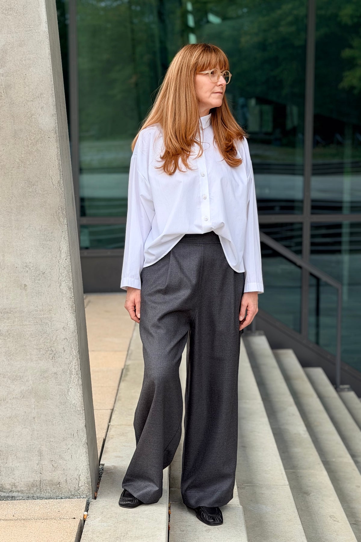 JUSTINE Bundfaltenhose Dunkelgrau