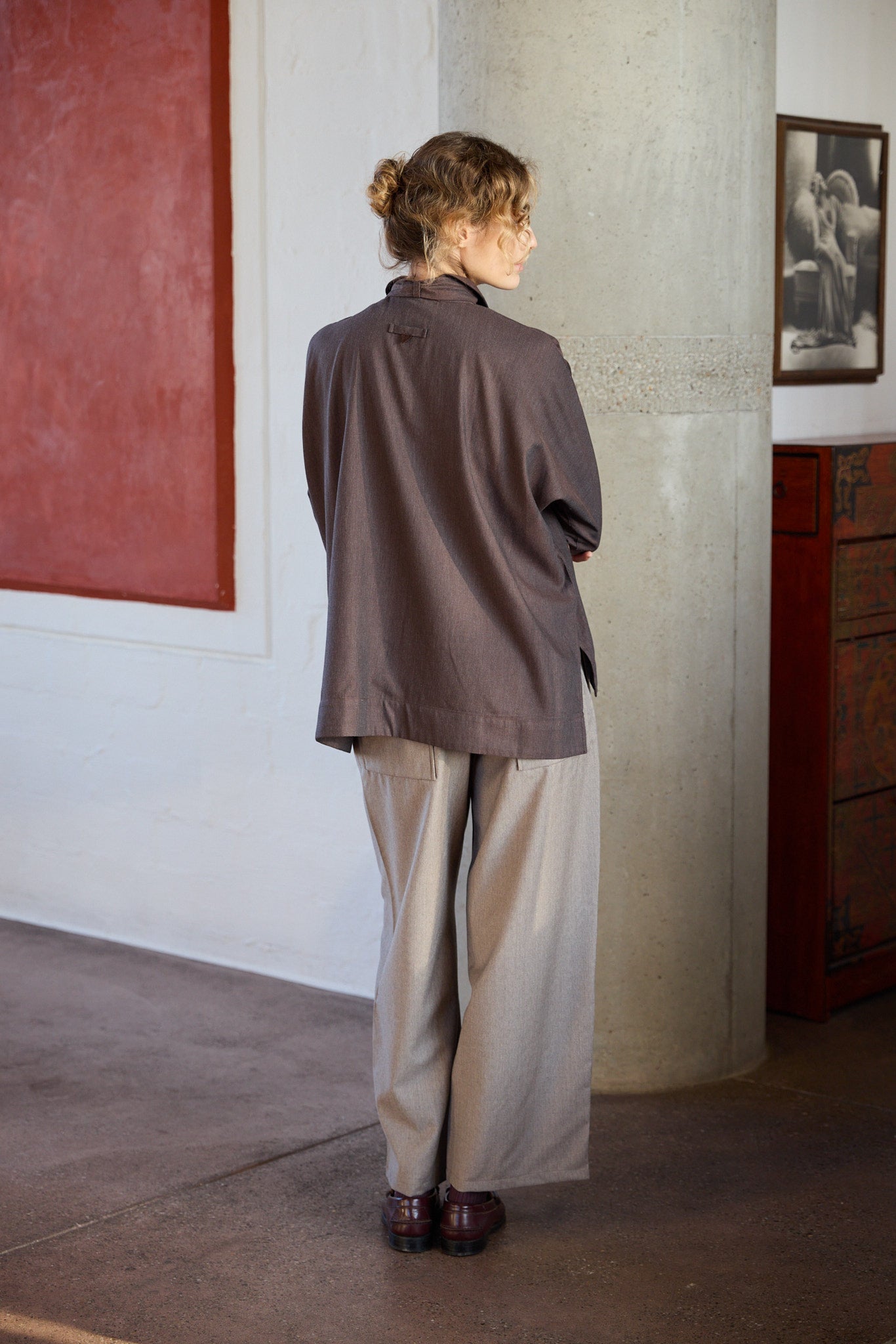 CLAIRE Bundfaltenhose Beige