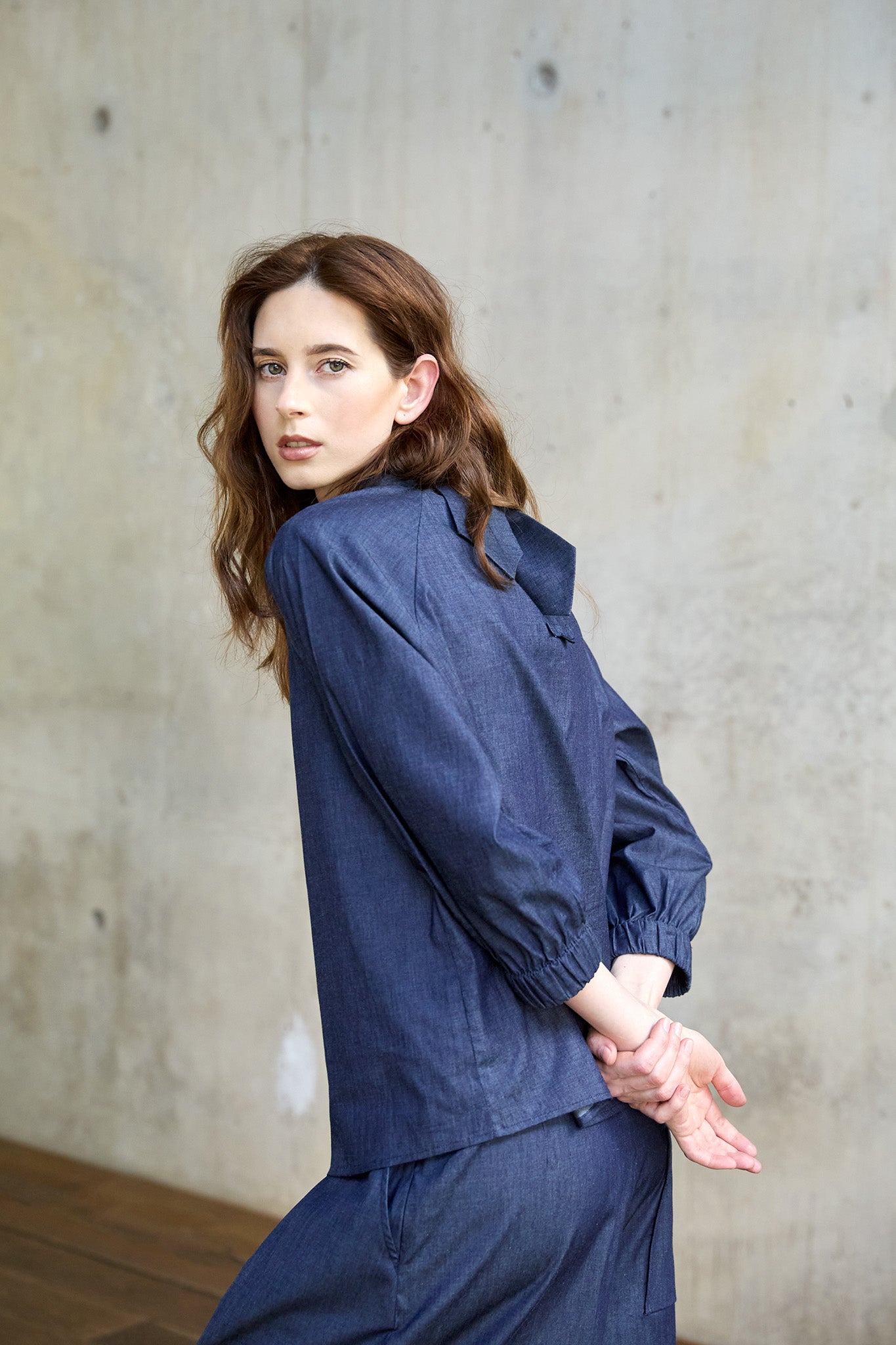 ELENOR Bluse mit Stehkragen