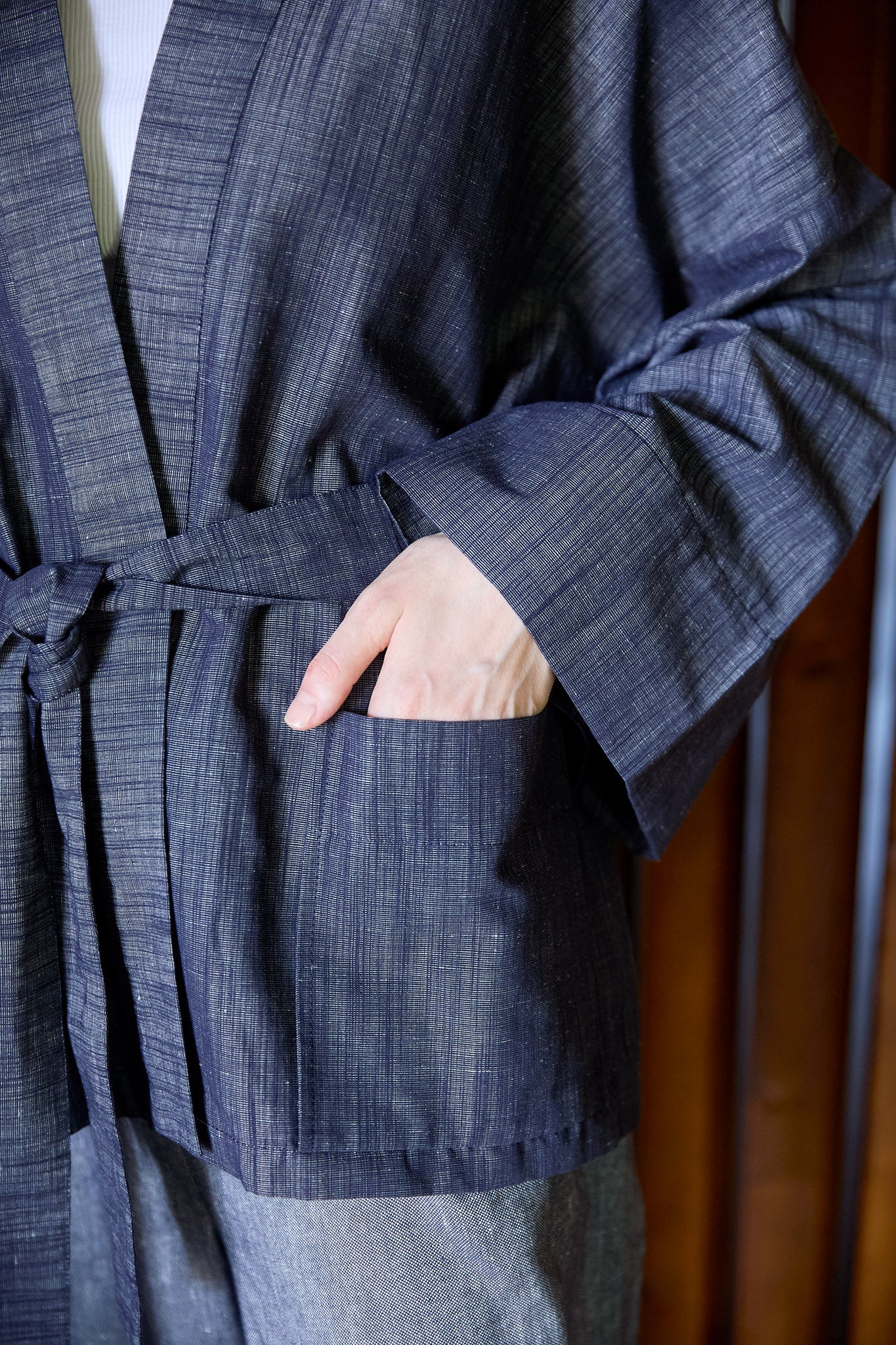 WILMA Kimonojacke in Denimoptik